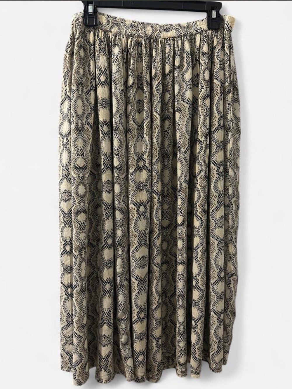 new directions Snake-Print Maxi Skirt - Beige and Black